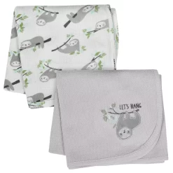 Just Born® 2-pack Thermal Sloth Print Blankets
