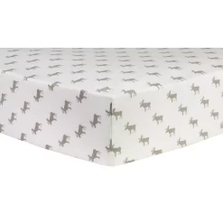 Trend Lab Moose Silhouettes Flannel Fitted Crib Sheet