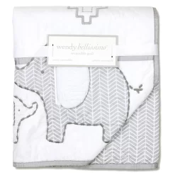 Wendy Bellissimo Hudson Elephant Reversible Crib Quilt -Baby World 3399373 ALT2