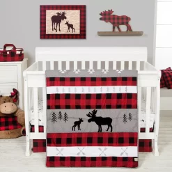 Trend Lab Lumberjack Moose 3 Piece Crib Bedding Set