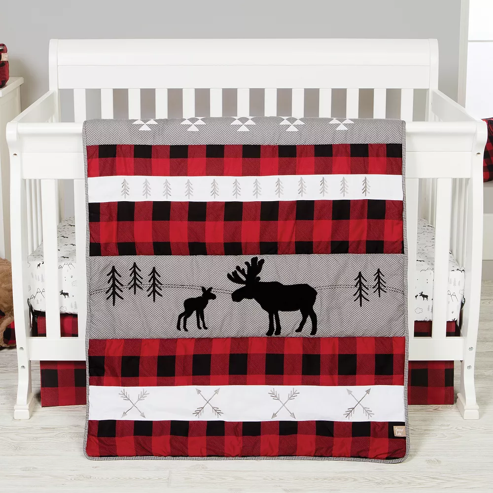 Trend Lab Lumberjack Moose 3 Piece Crib Bedding Set 2 Trend Lab Lumberjack Moose 3 Piece Crib Bedding Set - Image 2
