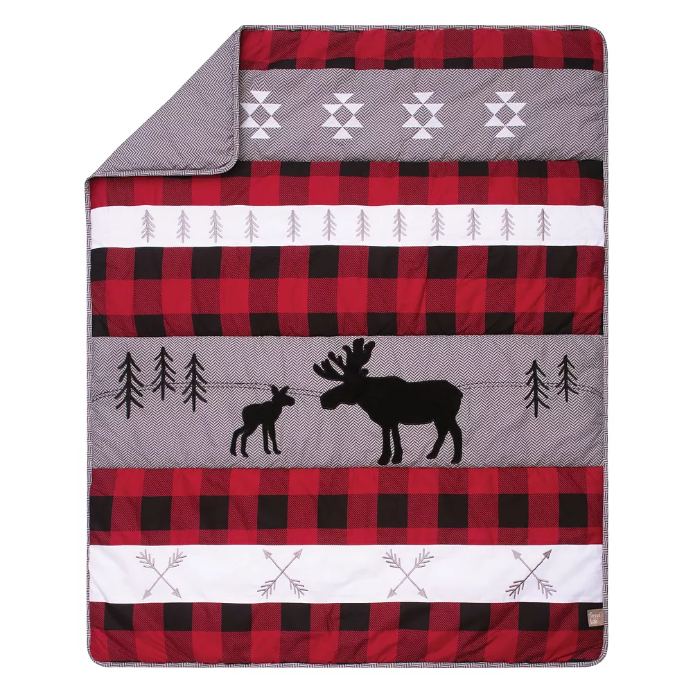 Trend Lab Lumberjack Moose 3 Piece Crib Bedding Set 3 Trend Lab Lumberjack Moose 3 Piece Crib Bedding Set - Image 3