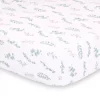 The Peanut Shell Farmhouse Floral Leaves Fitted Crib Sheet