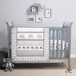 PS By Peanutshell Elephant Walk 3 Piece Crib Bedding Set