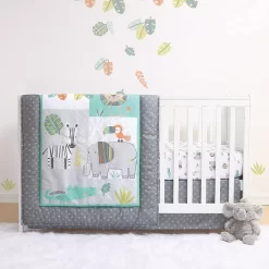 PS By The Peanutshell Safari 3 Piece Crib Bedding Set