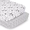 The Peanutshell 2 Pack Black & White Crib Sheets