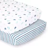 The Peanutshell 2 Pack Nautical & Stripes Fitted Crib Sheets