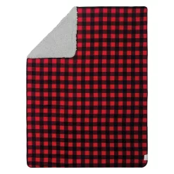 Trend Lab Red & Black Buffalo Check Flannel & Faux Shearling Baby Blanket -Baby World 4455254 ALT2