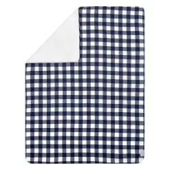 Trend Lab Navy & White Buffalo Check Flannel & Faux Shearling Baby Blanket 6 Trend Lab Navy & White Buffalo Check Flannel & Faux Shearling Baby Blanket -Baby World 4455256 ALT2