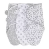 The Peanutshell Grey Safari Sky 3-Pack Swaddle