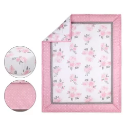 The Peanutshell Pink Floral 3-Piece Crib Bedding Set -Baby World 5341660 ALT2
