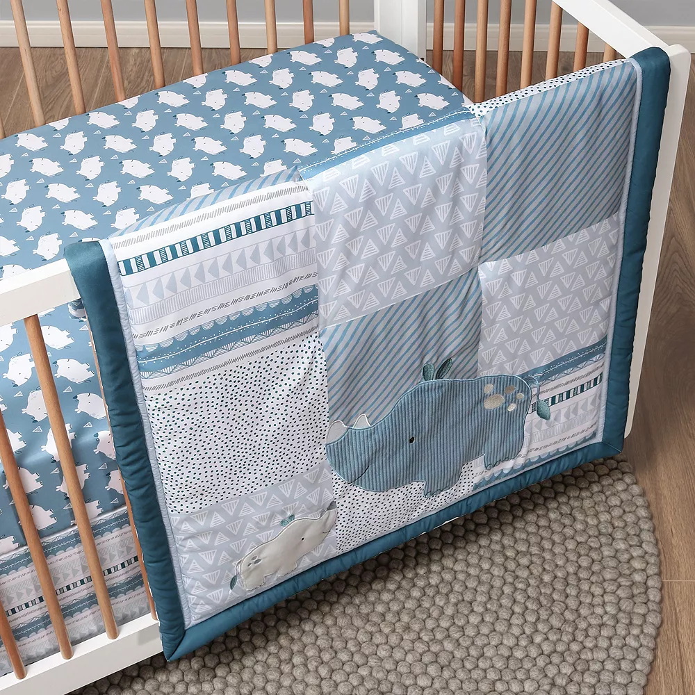 The Peanutshell Rhino 3-Piece Crib Bedding Set 5 The Peanutshell Rhino 3-Piece Crib Bedding Set - Image 5