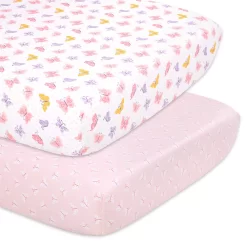 The Peanutshell 2-Pack Butterfly Crib Sheets