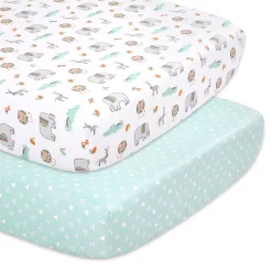 The Peanutshell 2-Pack Safari Crib Sheets