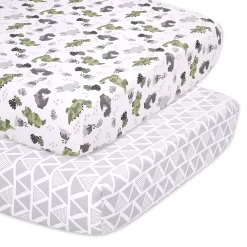 The Peanutshell 2-Pack Dinosaur Crib Sheets