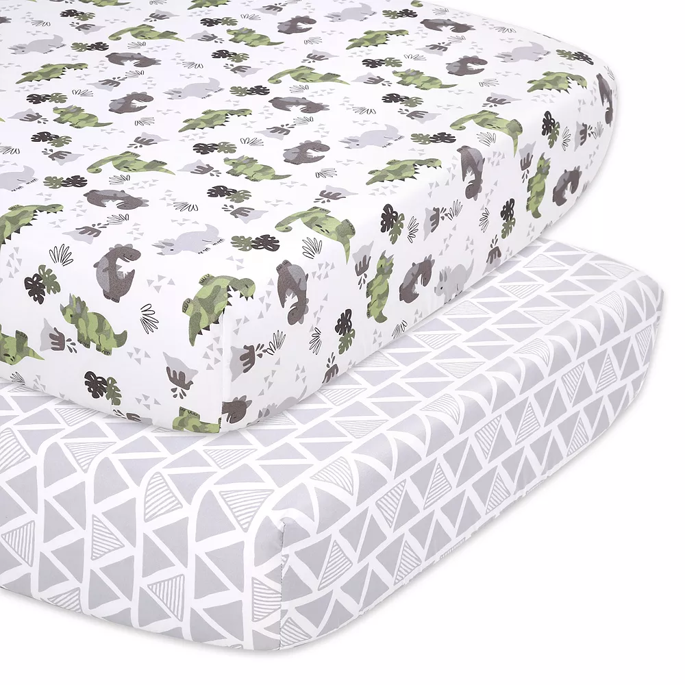 The Peanutshell 2-Pack Dinosaur Crib Sheets 1 The Peanutshell 2-Pack Dinosaur Crib Sheets