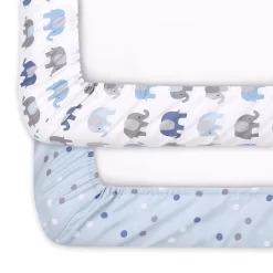 The Peanutshell 2-Pack Sleepy Elephant Crib Sheets -Baby World 5341665 ALT5