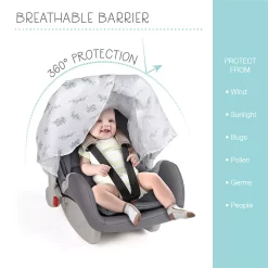 The Peanutshell Muslin Canopy Car Seat Cover -Baby World 5341676 ALT2