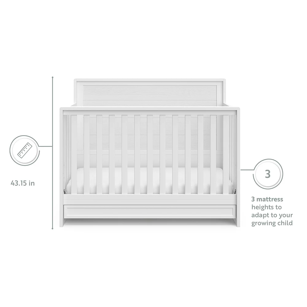 Graco Storkcraft Luna 4-in-1 Convertible Crib With Drawer 6 Graco Storkcraft Luna 4-in-1 Convertible Crib With Drawer - Image 6