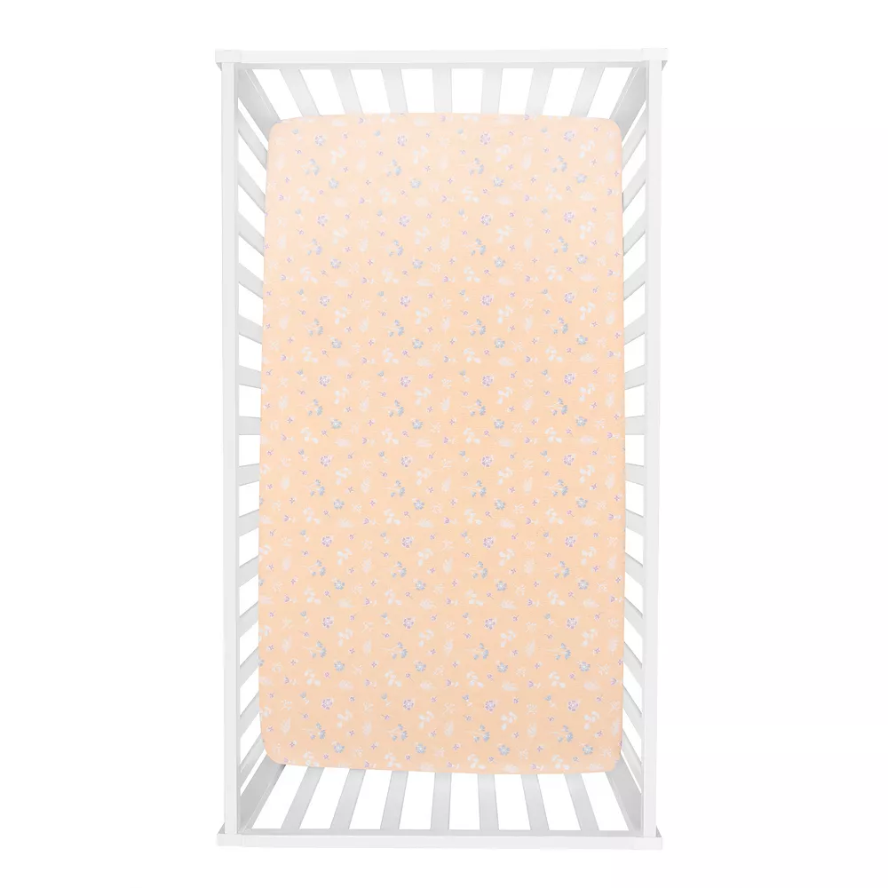 Trend Lab Forest Garden Floral Deluxe Flannel Fitted Crib Sheet 2 Trend Lab Forest Garden Floral Deluxe Flannel Fitted Crib Sheet - Image 2