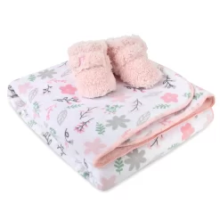 Fisher Price Woodland Wonders Baby Blanket With Baby Booties Set
