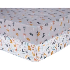 Sammy & Lou Koala Palms 2-Pack Microfiber Fitted Crib Sheet Set