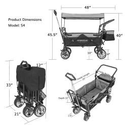 WonderFold S-Series Utility Premium Folding Wagon With Canopy -Baby World 5736191 ALT5