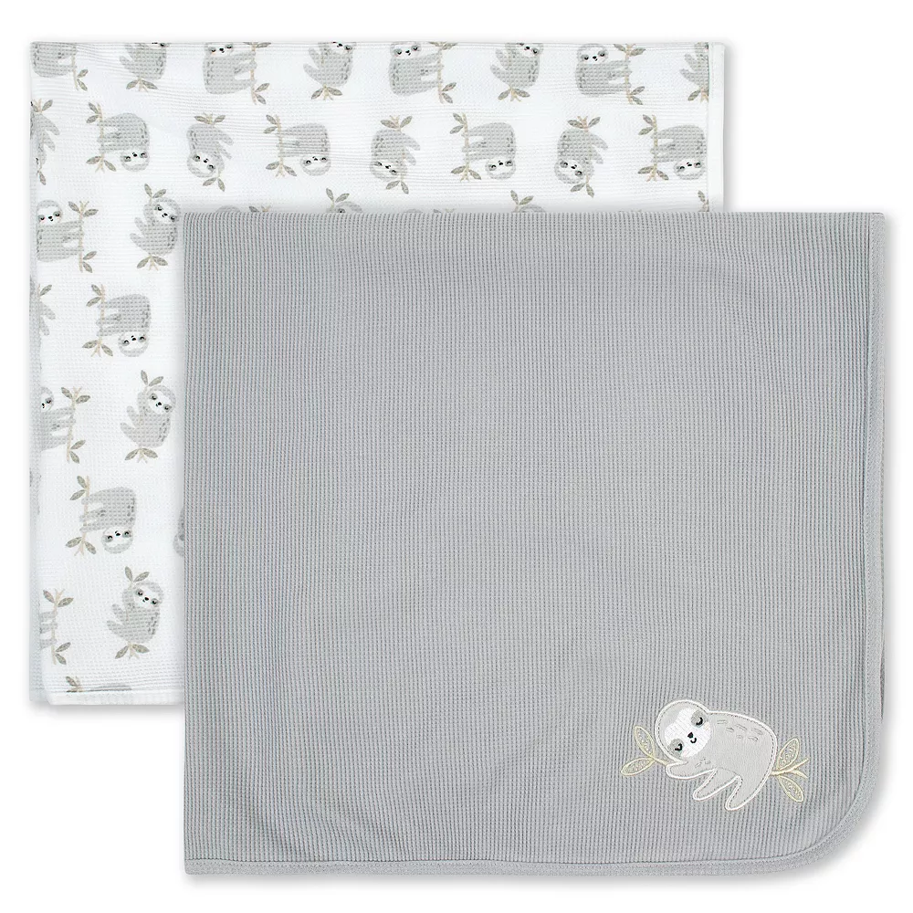 Just Born® 2-Pack Sloth Thermal Blankets 1 Just Born® 2-Pack Sloth Thermal Blankets
