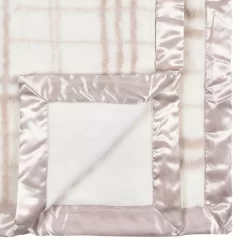 Just Born® Grey Plaid Plush Blanket -Baby World 5832220 ALT2