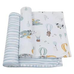 Living Textiles 2-Pack Up And Up Away Jersey Swaddles