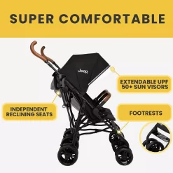Jeep PowerGlyde Plus Side X Side Double Stroller By Delta Children 8 Jeep PowerGlyde Plus Side X Side Double Stroller By Delta Children -Baby World 5883716 ALT2