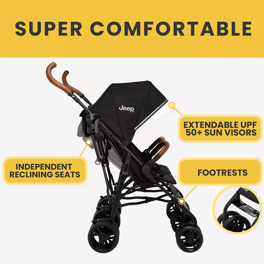 Jeep PowerGlyde Plus Side X Side Double Stroller By Delta Children 3 Jeep PowerGlyde Plus Side X Side Double Stroller By Delta Children - Image 3