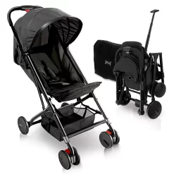 Jovial Portable Folding Lightweight Compact Baby Stroller With Travel Bag, Black