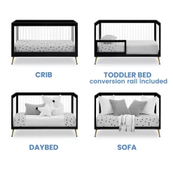 Delta Children Sloane 4-in-1 Acrylic Convertible Crib With Included Conversion Rails -Baby World 5959272 ALT5