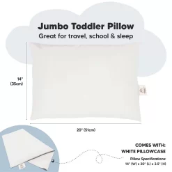 KeaBabies Toddler Pillow With Pillowcase, Jumbo 14X20 Soft Organic Cotton Toddler Pillows For Sleeping -Baby World 5993461 ALT2