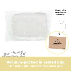 KeaBabies 2pk Toddler Pillow - Soft Organic Cotton Toddler Pillows For Sleeping - 13X18 Small Pillow For Kids -Baby World 5996144 ALT4