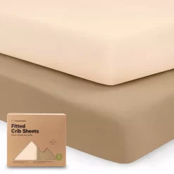 KeaBabies 2pk Organic Crib Sheets, Soft & Breathable Jersey Fitted Crib Sheets, Fits Standard Nursery Crib Mattresses
