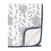 Touched By Nature Baby Organic Cotton Muslin Tranquility Blanket, Blue Elephant, One Size