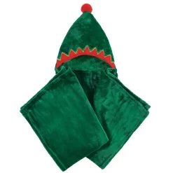 Hudson Baby Unisex Baby And Toddler Hooded Animal Face Plush Blanket, Elf, One Size