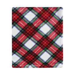 Hudson Baby Unisex Baby Silky Plush And Coral Fleece Blanket, White Tartan, 30x36 Inches -Baby World 6038946 ALT2