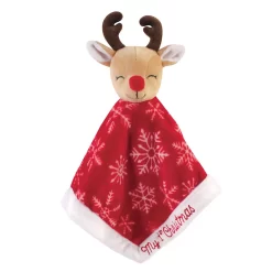 Hudson Baby Infant Animal Face Security Blanket, Reindeer, One Size