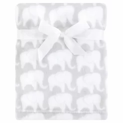 Hudson Baby Infant Silky Plush Blanket, Gray Elephant, 30x40 Inches