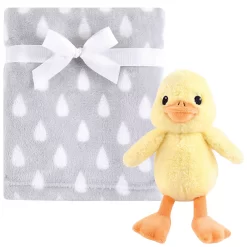 Hudson Baby Infant Plush Blanket With Toy, Yellow Duck, One Size