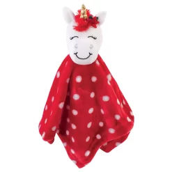 Hudson Baby Infant Animal Face Security Blanket, Christmas Unicorn, One Size