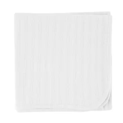 Touched By Nature Baby Organic Cotton Swaddle, Receiving And Multi-purpose Blanket, White, One Size