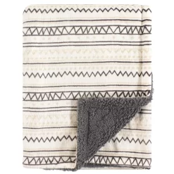 Hudson Baby Infant Plush Blanket With Sherpa Back, Aztec, One Size