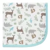 Touched By Nature Baby Organic Cotton Swaddle, Receiving And Multi-purpose Blanket, Forest, One Size