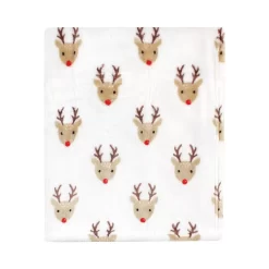 Hudson Baby Unisex Baby Silky Plush And Coral Fleece Blanket, Rudolph, 30x36 Inches 5 Hudson Baby Unisex Baby Silky Plush And Coral Fleece Blanket, Rudolph, 30x36 Inches -Baby World 6039419 ALT2