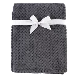 Hudson Baby Infant Plush Waffle Blanket, Charcoal, One Size