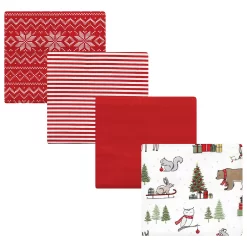 Hudson Baby Unisex Baby Cotton Flannel Receiving Blankets, Christmas Forest, One Size